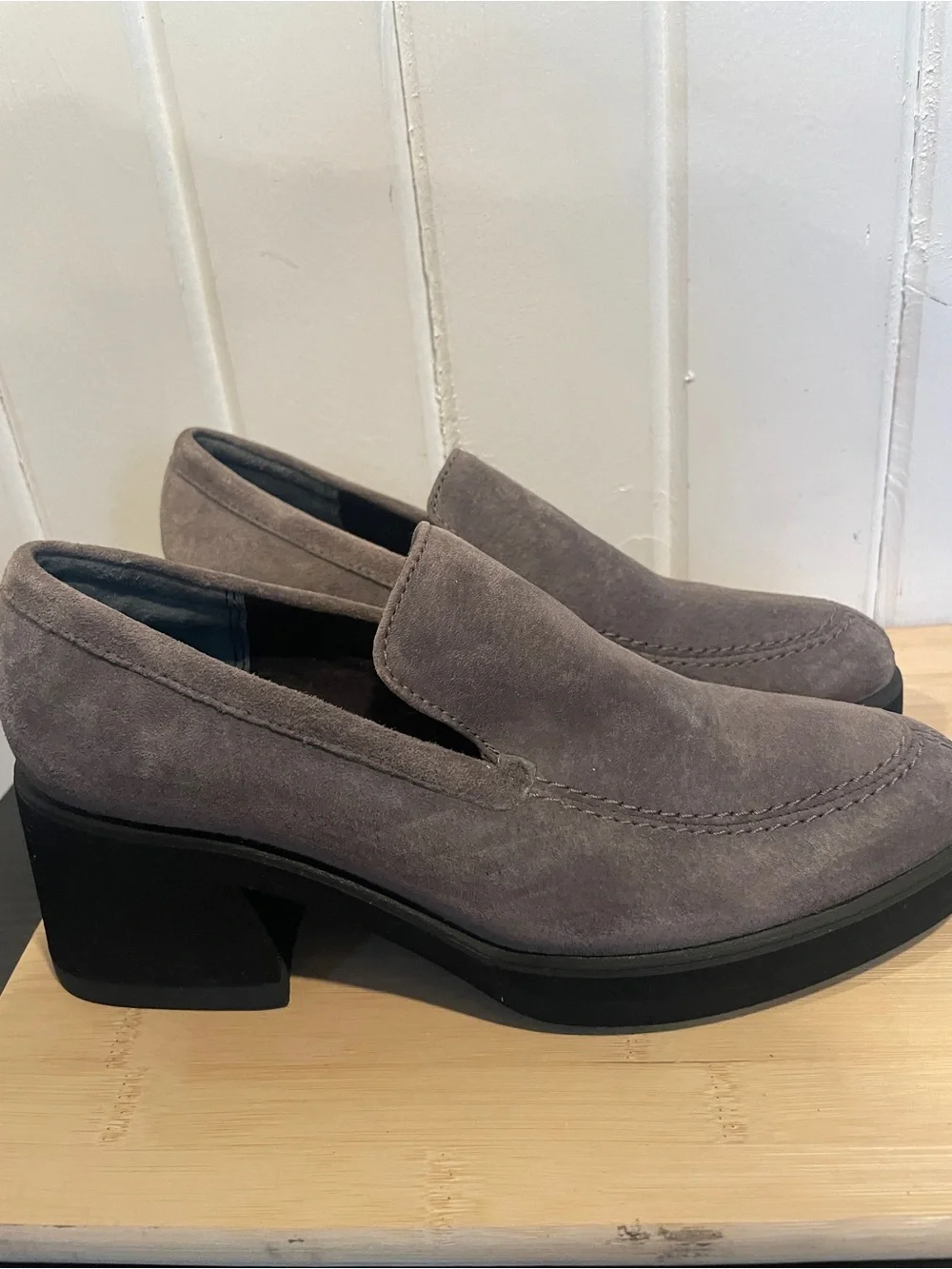 Hush Puppies Suede Block Heel  Loafers for Women size 6.5